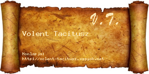 Volent Tacitusz névjegykártya
